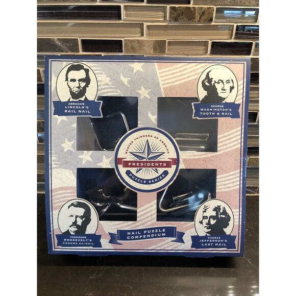 Master Thinkers Of America Presidents Puzzle Series Nail Puzzle Compendium - Picture 2 of 4